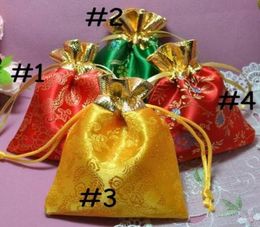 Ship 100pcs 1012cm High quality Silk Bag Jewelry Bags Wedding Party Candy Beads Xmas Gift Bags5837825