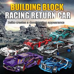 Blocks 423pcs City Technical Classic Racing Pull back Car Model Building Blocks Sport Vehicle Bricks DIY Toys For Chidlren Gift