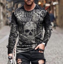 Good Quality Men039s Sports TShirt 3D Digital Printing TEE Male Street Trend Dark Death Skull Long sleeve Tops 2204084194634