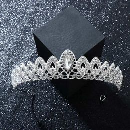 Hair Clips Gorgeous Princess Headband Rhinestone Alloy Silver Colour Ornaments Crown Headwear Bridal Tiara