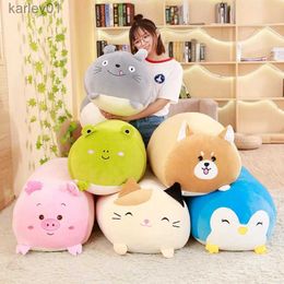 Stuffed Plush Animals 28CM Soft Animal Cartoon Pillow Cushion Cute Fat Dog Cat Totoro Penguin Pig Frog Toy Lovely kids Birthyday Gift YQ240218