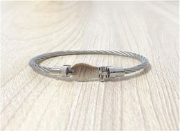 High Quality 100% Pure Stainless Steel Bracelet Cable Bangle Cuff For Women Jewellery Wholesale Silver Colour With Box3540277