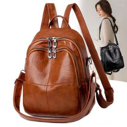 School Bags High Quality Youth PU Leather Backpacks For Teenage Girls Female Bag 2024 Fashion Woman Backpack