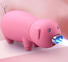 Latest Cute Piggy Butane Windproof 2 Jet Lighter Torch Smoking Cigarette Accessories Gas Inflated Lighters Fun Gadgets Bar Display items