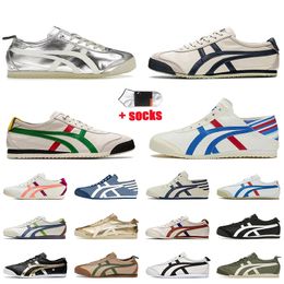 OG Designer Onitsuka Tiger Mexico 66 Casual Shoes Tigers Slip-On Onitsukass Silver Off Birch Green White Black【code ：L】Gold Trainers Sneakers