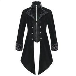 2024 Steampunk Women Men Medieval Dress costume Velet Stand Collar Tailcoat Gothic Cosplay Jacket Coats S-2XL 240124