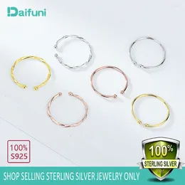 Cluster Rings Daifuni 925 Sterling Silver Ring U-Shape Open Adjustable Women Wear In Toes And Fingers Nose Earrings 4 Function Options