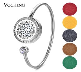 25mm Essential Oil Diffuser Locket Stainless Steel Bangle Fit 18mm Felt Pad with Crystal without Felt Pads VA5908633924