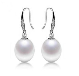 1 Pair of 89mm Rice Shape White Pink Purple Natural Pearl Earring 925 Silver Jewelry for Women33448152998066