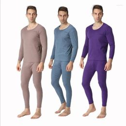 Men's Sleepwear Arrival Combination Price Super Large Cotton Autumn Winter O-neck Solid Underwear Set Men Comfortable Plus Size XL- 7XL