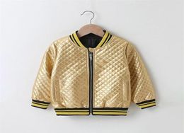 Jackets Kids Gold PU Coats Handsome Boys Fall Clothes Soft Faux Leather Boy 27Yrs Autumn Spring For274D2622989