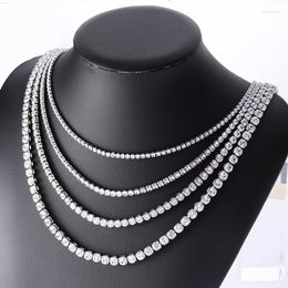 Chains Lovers Trendy 3/4/5/6mm Lab Diamond Necklace 14K White Gold Party Wedding Chocker Necklaces For Women Men Hiphop Jewelry Gift
