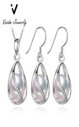 Dangle Chandelier 925 Sterling Silver Jewelry Natural Pearl Pendant Women039s Cage Earrings2840260