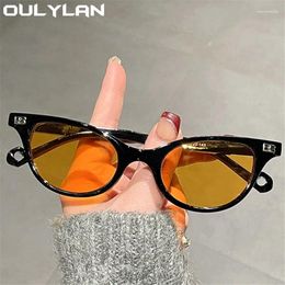 Sunglasses Oulylan Cat Eye For Women Men Fashion Brand Designer Triangle Ladies Shades Black Eyewear UV400 Goggles