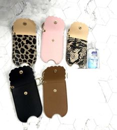 PU Leather Travel Bottle Holder Hand Sanitizer Holder Refillable Reusable Bottles Wrist Coil Key Chain DDA526869377