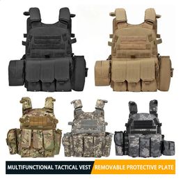 Child Nylon Webbed Gear Tactical Vest Body Armor Hunting Airsoft Accessories 6094 Pouch Combat Camo Military Army Vest 240125