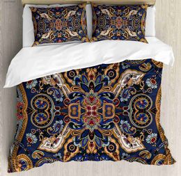 Bedding sets Paisley Comforter Set Queen Size3 Piece Quilt Cover Boho Bedding Set Soft All Season 1 Comforter Cover 2 Shams Full Size T240218