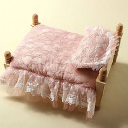 born Pography Props Posing Bed Mattress Pillow Set Bedding Infant Po Backdrop Baby Shower Gift 240127