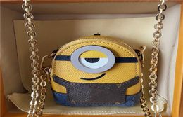 2022 Latest Women039s Mini Wallet designer fashion high quality leather chain Minion Zero Wallet with box packaging3592691