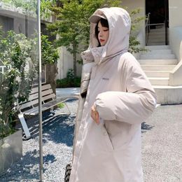 Women's Trench Coats Winter Jacket Pocket Stand-up Collar Down Padded Parka Coat High-quality Oversized Warm Loose Casual Long