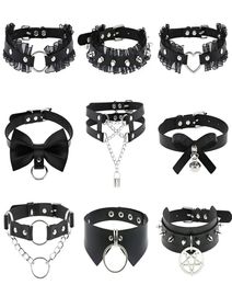 Fashion Jewelry Leather Spiked Choker Punk Collar Women Men Rivets Studded Chocker Chunky Necklace Goth Jewelry Metal Gothic Emo A2874298