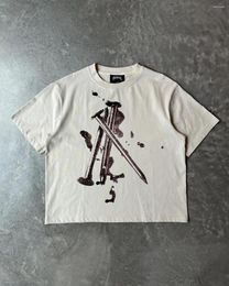 Mens T Shirts Harajuku Nail Printing Oversized Shirt Women Streetwear Grunge Graphic Pro Choice Goth Gothic Y2k Tops Men Clothing