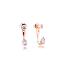 Stud Earrings Rose Gold Geometric Shapes Sterling Silver Jewelry For Woman Party Making