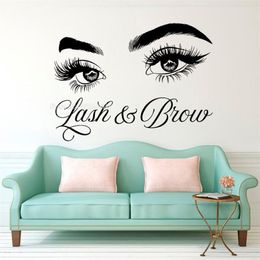 Lash & Brow Wall Decal Eyelash Extension Beauty Salon Decoration Make Up Room Wall Stickers Art Cosmetic Art Poster LL300 201201291h