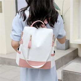 School Bags Style Women Backpack Casual Shoulder Bag Fashion Pretty Nylon Fabric Female Daypack Korean Stylish Elegant Girls