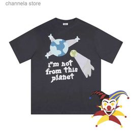 Men's T-Shirts BROKEN PLANET Puff Print I Am Not From This Planet T Shirt Men Women Summer Style Top Tees T-shirt Tops T240218