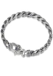 Quality 925 Sterling silver Braided link chain bracelets 4MM American European antique handmade vintage designer luxury Jewellery ac8725200