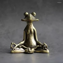 Candle Holders Creative Sitting Meditation Frog Ornaments Desk Decoration Ancient Incense Stick Copper Tea Favour Jewellery Craft Gifts