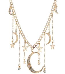 Popular Trendy Classic Moon And Star Pendant Necklace For Women Fashion Jewellery With Gift Box For Love72990134457422