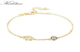 Kaletine 925 Sterling Silver Link Chain Bracelets For Women Hamsa Hand Evil Eye Charm Bracelet Turkish Rose Gold Jewelry7076556