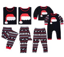 Christmas Santa Cap Pajamas Family Matching Outfits Dad Mom Baby Elk Tree Sleepwear Matching Clothes Xmas Christmas Hat Homewear6776301