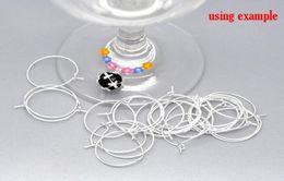 600pcs Silver Plated Wine Glass Charm Rings Earring Hoops 25x21mm Findings Whole Jewellery making finding7022482