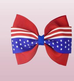 4 Inch Hair Accessories 4th of July Flag Hair Bows for Girls with Clips Red Royal White Hairbows Grosgrain Ribbon Stars Stripe1229975