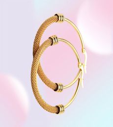 New Fashion 316L Stainless Steel Big Hoop Earrings Half Net Prevent Allergy Gold Silver Women Earring Aros Mujer Oreja1425841