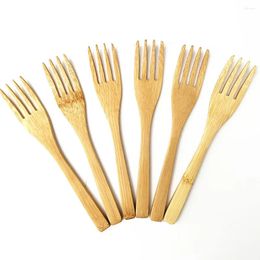 Flatware Sets 6-Piece Bamboo Cutlery Mixing Spoon Bread Knife Four Fork