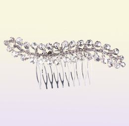 Korean Bride Comb Vintage Silver Color Women Rhinestone Crystals Hair Combs Bridal Wedding Hair Jewelry Lady Hairpieces JCH1104472148