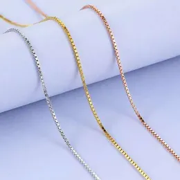 Chains 1.2/1.5mm Width Stainless Steel Gold Silver Plated Box Chain Necklace 47 4cm Extend Link Women's Jewelry Wholesale