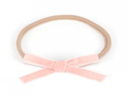 Nylon Headband with Velvet Ribbon Bows Handmade Mini Bow Hair Band for Infants Newbron Hair Accessory 180pcslot3801938