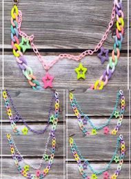 colorful acrylic Pentagram tiaodi Tuku girl cute New sweet macaroni pants waist chain6651823