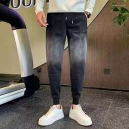 Men's Jeans Black Gradient Fashion Streetwear Harem Trousers Casual Jogger Sweatpant Korean Style Brand Clothing