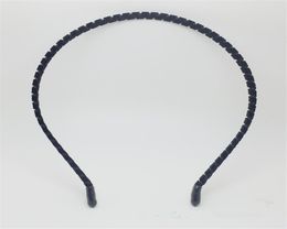 25pcs 5mm NEW Ribbon Covered flannel Metal Alice band headband hair band aliceband black4303146