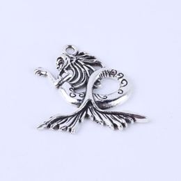 New fashion silver copper retro Mermaid Pendant Manufacture DIY jewelry pendant fit Necklace or Bracelets charm 50pcs lot 5399x244r