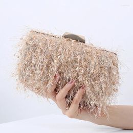 Evening Bags 7 Colors Tassel Clutches Brand For Ladies Luxury Handbag Small Elegant Bridal CrossBody Wedding Party Snowflake Purses