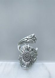Bohemia Silver Colour Spoon Daisy Rings for Women Female Wild Flower Ring Boho Jewellery Accessories6954816