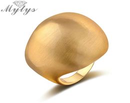 Mytys New Big Chunky Ring Fashion Jewelry Ball Shape Yellow Ring for Women R8697377817