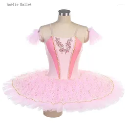 Stage Wear BLL009 Pink Spandex Classical Ballet Dance Tutu Pre-Professional Pancake Dress Child & Adult Performance